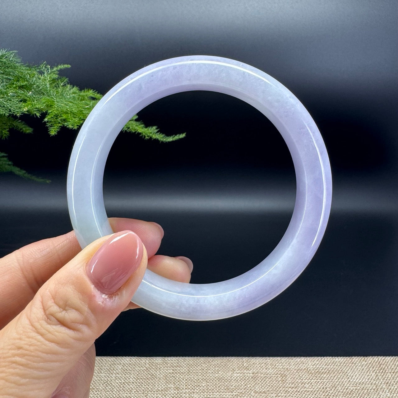 Genuine Burmese Lavender Jade Jadeite Bangle Bracelet (60.2mm)