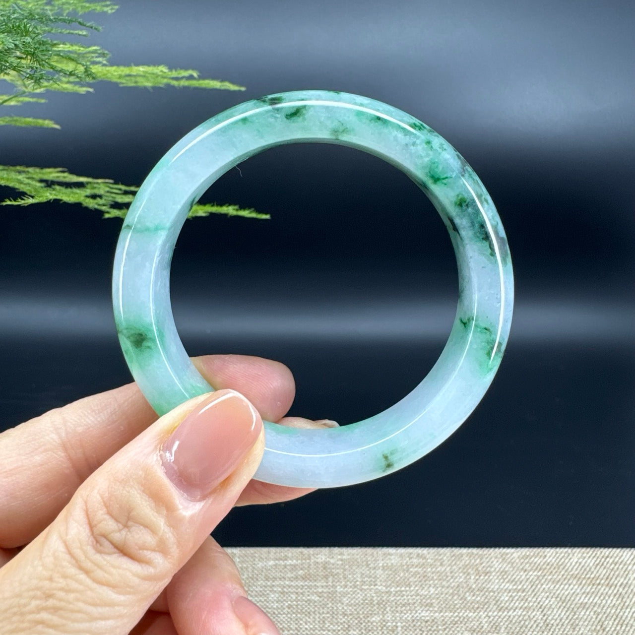 Genuine Burmese Green Jade Jadeite Bangle Bracelet ( 53mm )
