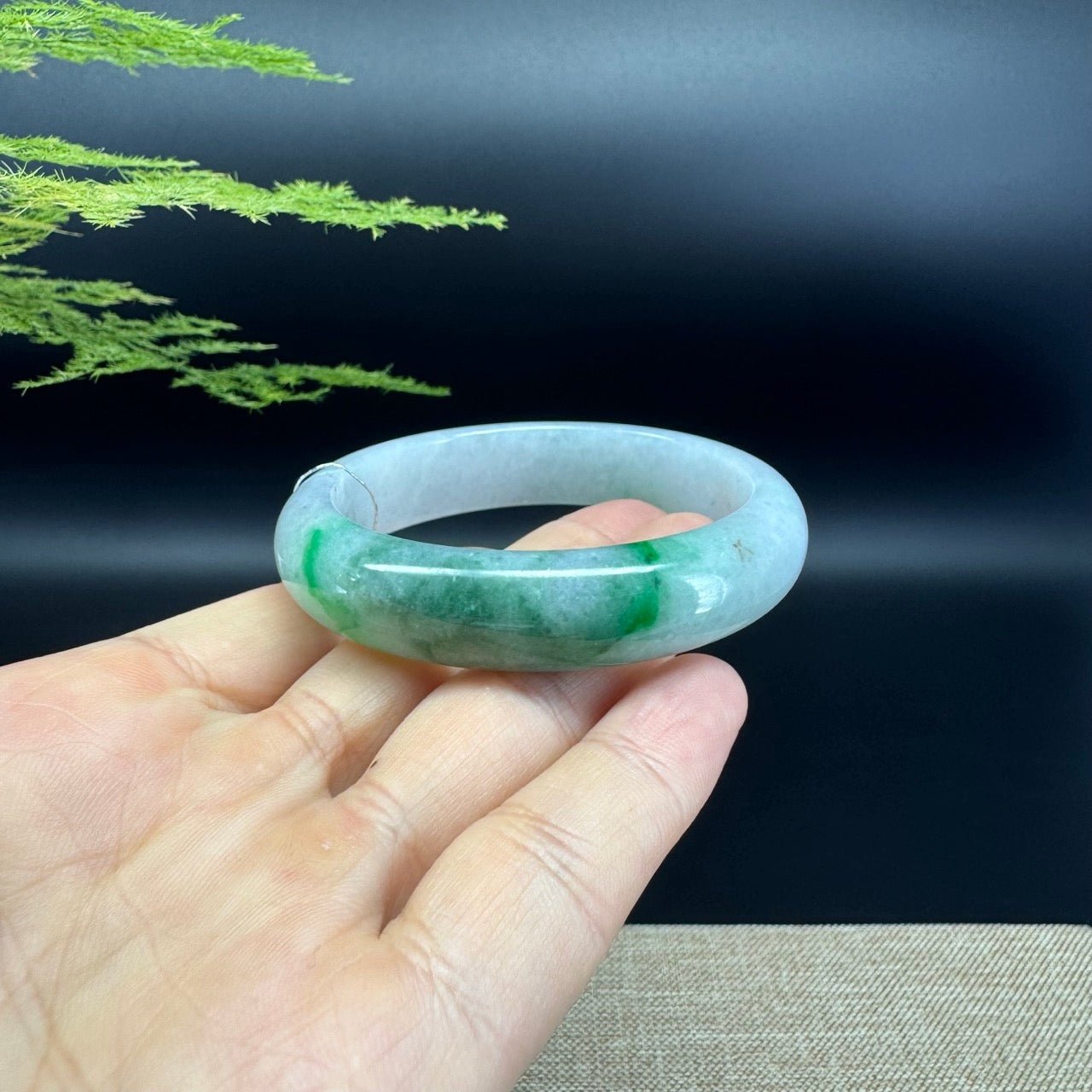 Genuine Burmese Green Jade Jadeite Bangle Bracelet ( 53.6*48mm )