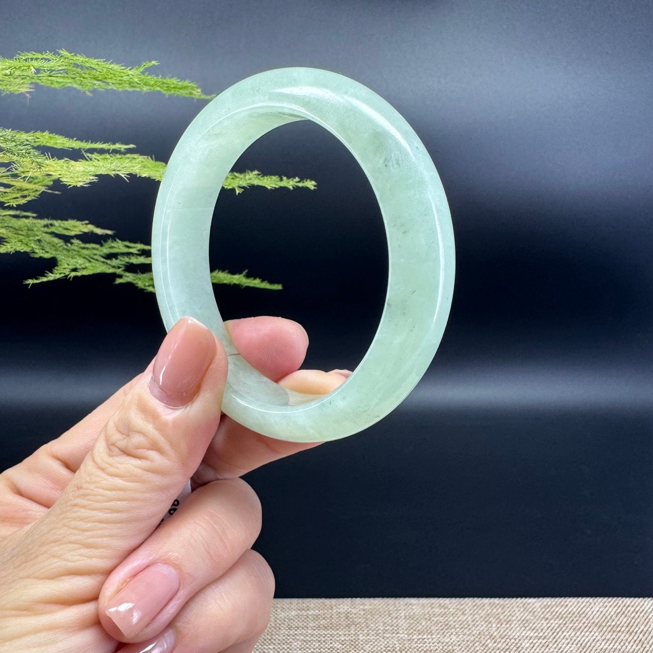 Genuine Burmese Green Jade Jadeite Bangle Bracelet (53.3mm)