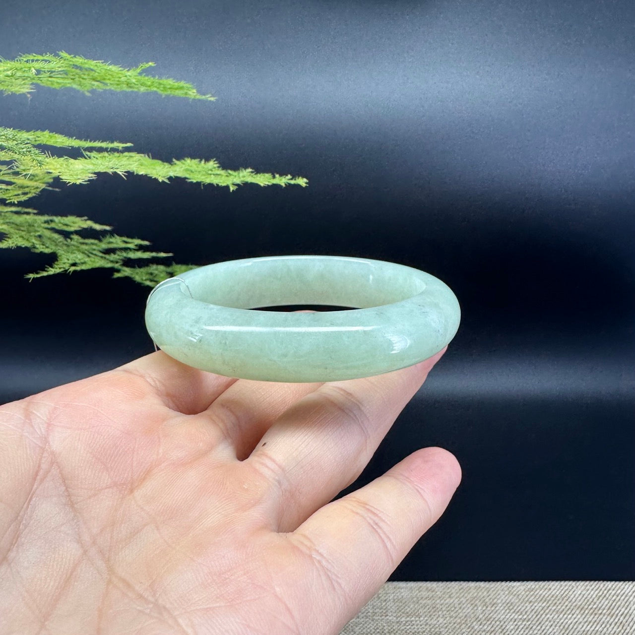 Genuine Burmese Green Jade Jadeite Bangle Bracelet (53.3mm)