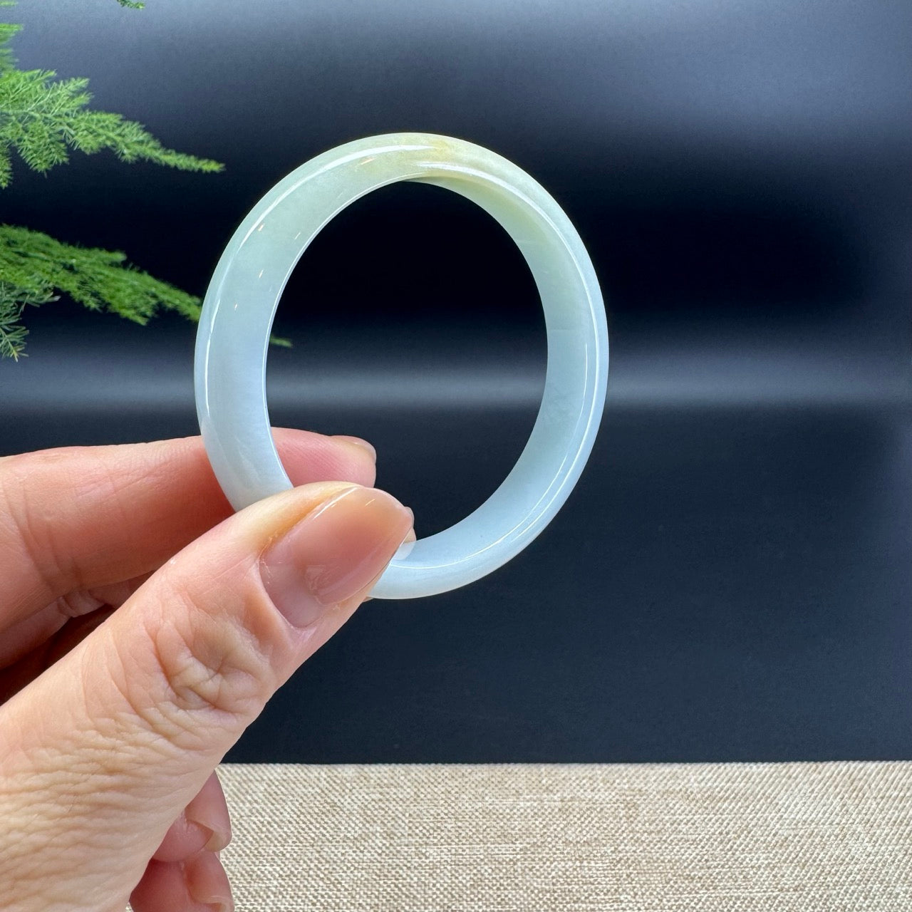 Genuine Burmese Yellow Green Jade Jadeite Bangle Bracelet ( 49.9mm )