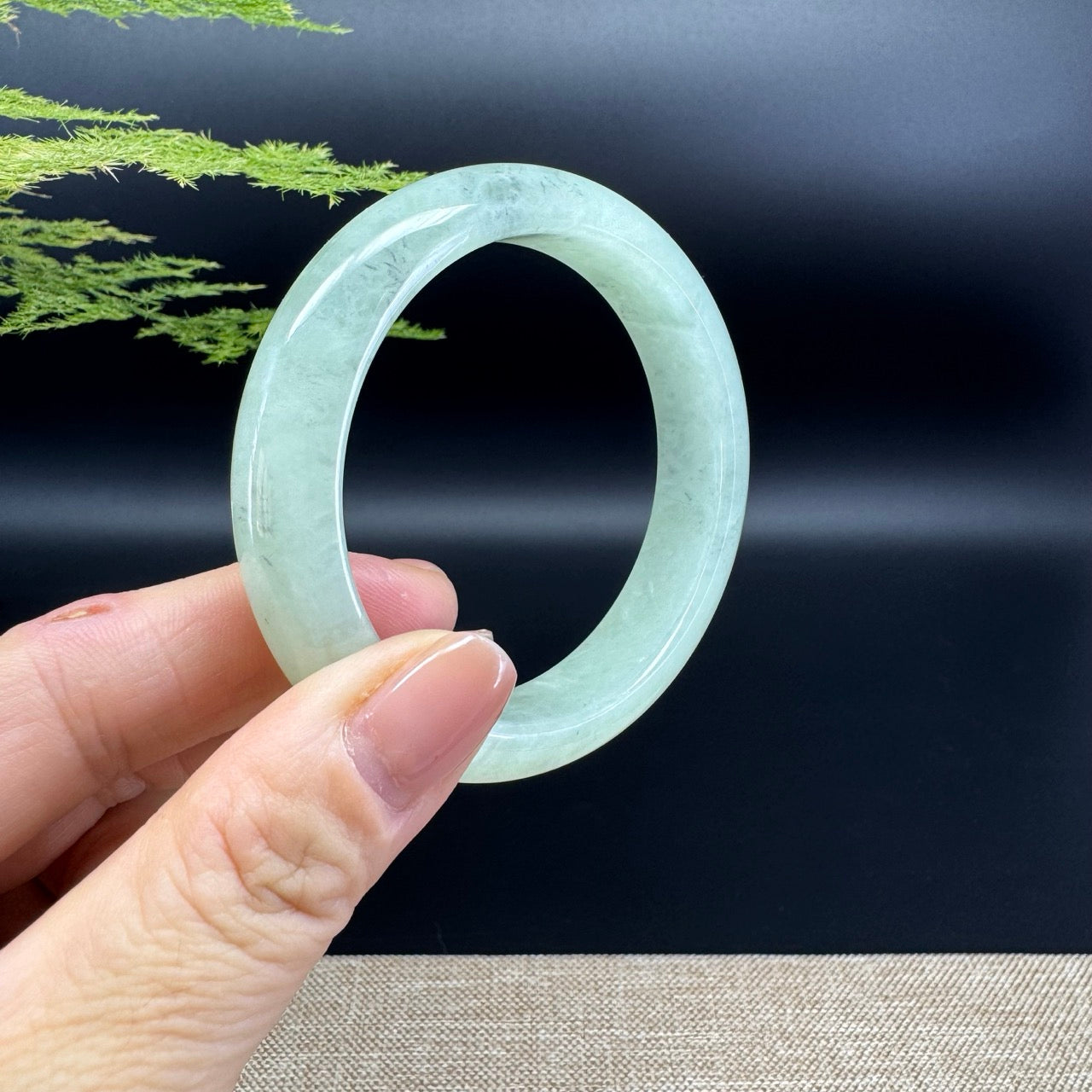 Genuine Burmese Green Jade Jadeite Bangle Bracelet (54.6mm)