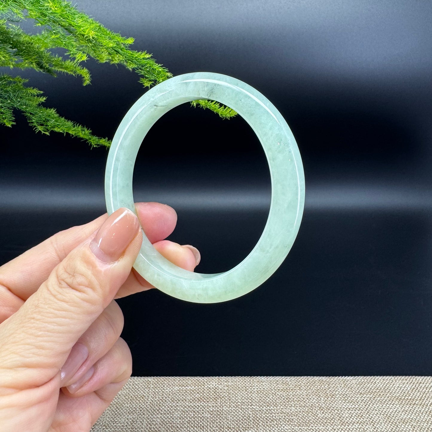 Genuine Burmese Green Jade Jadeite Bangle Bracelet (55.7mm)