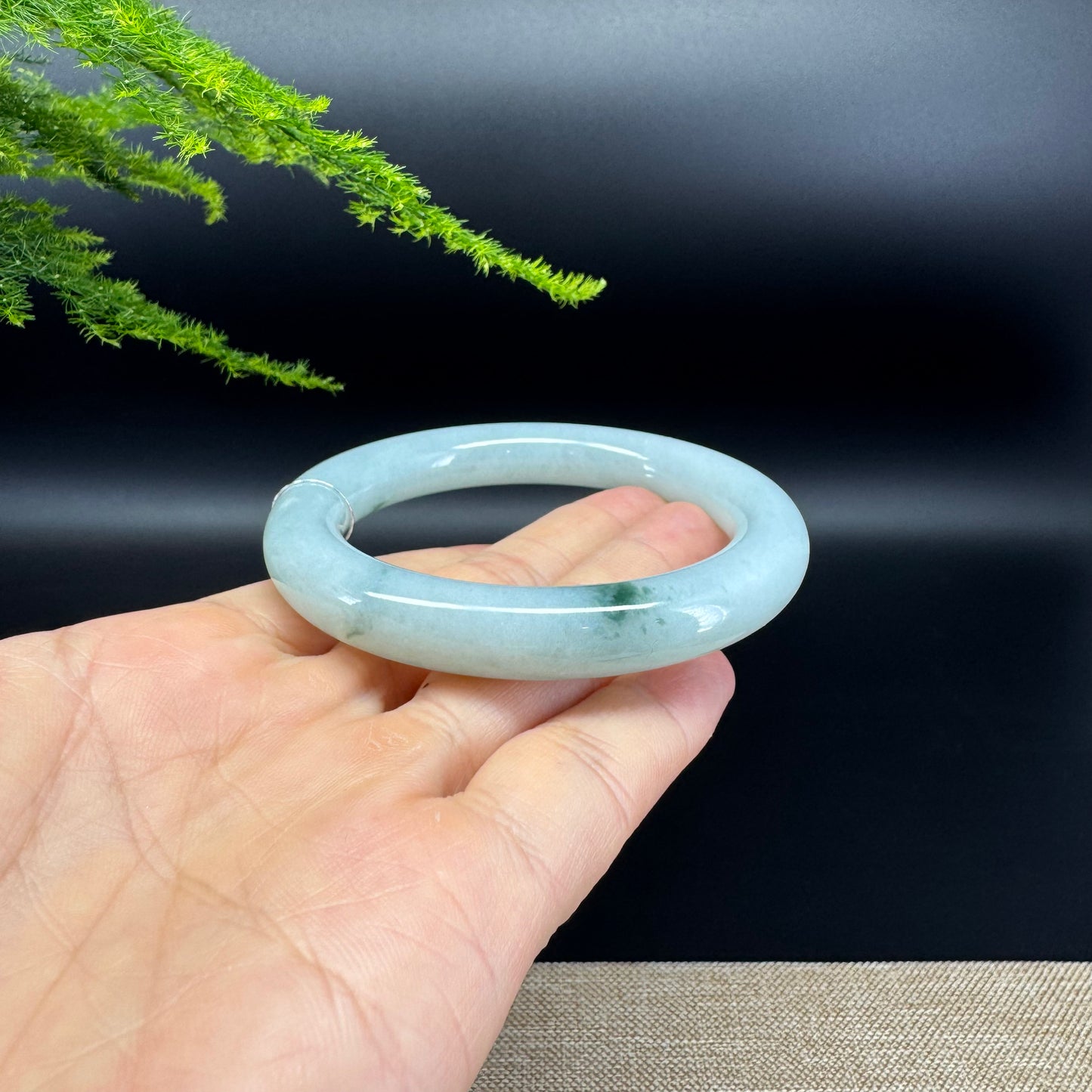 Genuine Burmese Green Jade Jadeite Bangle Bracelet (55.6mm)