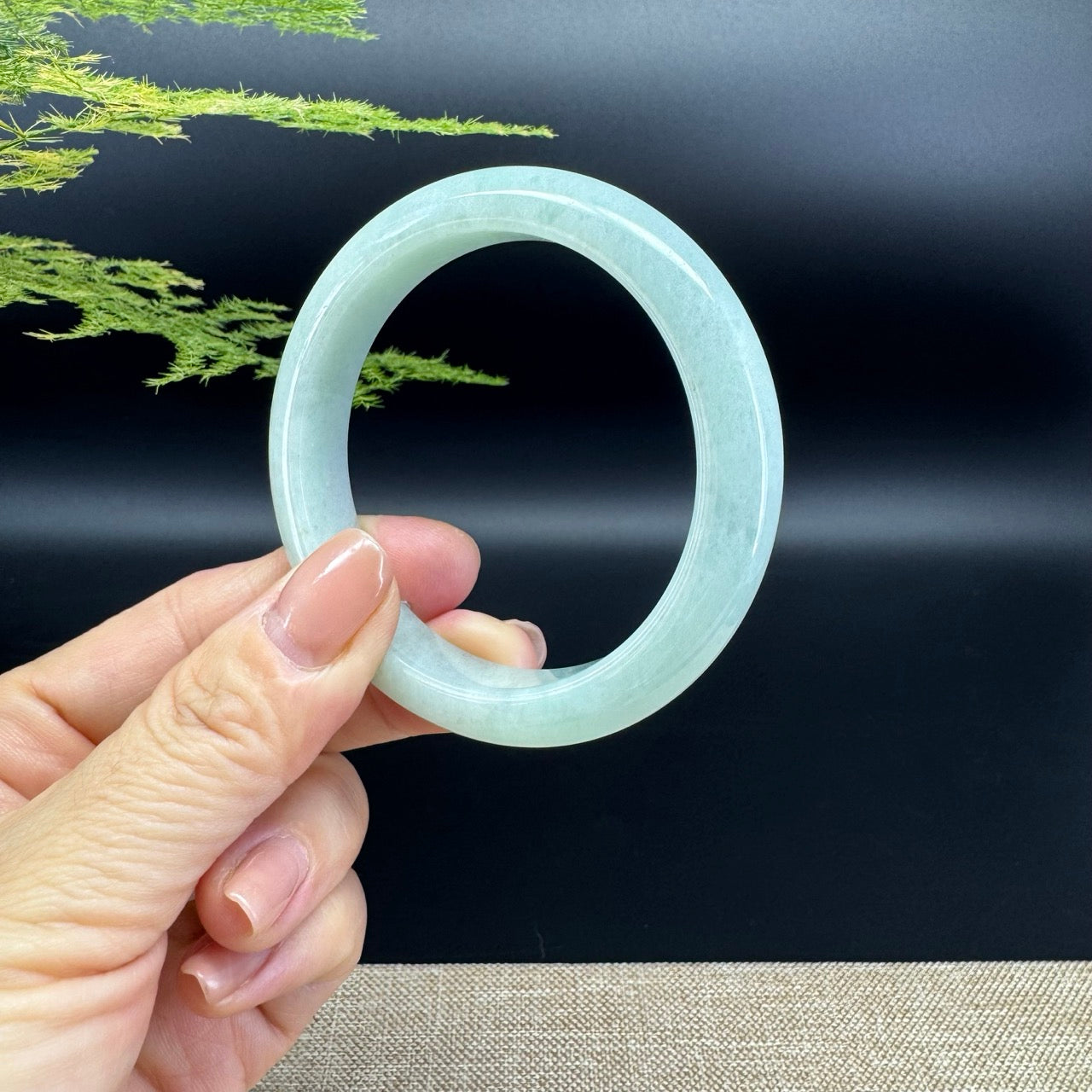 Genuine Burmese Green Jade Jadeite Bangle Bracelet ( 54.4mm )