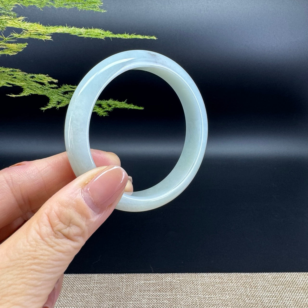 Genuine Burmese Yellow Green Jade Jadeite Bangle Bracelet ( 54.2mm )