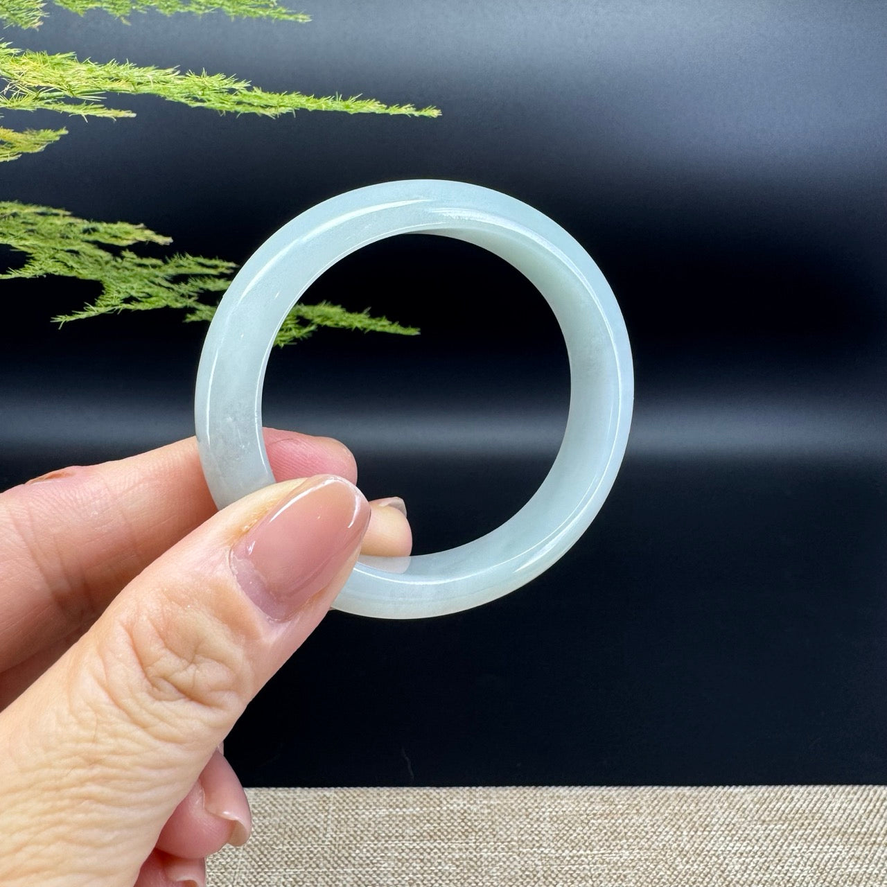 Genuine Burmese Green Jade Jadeite Bangle Bracelet ( 54.5*47.7mm )