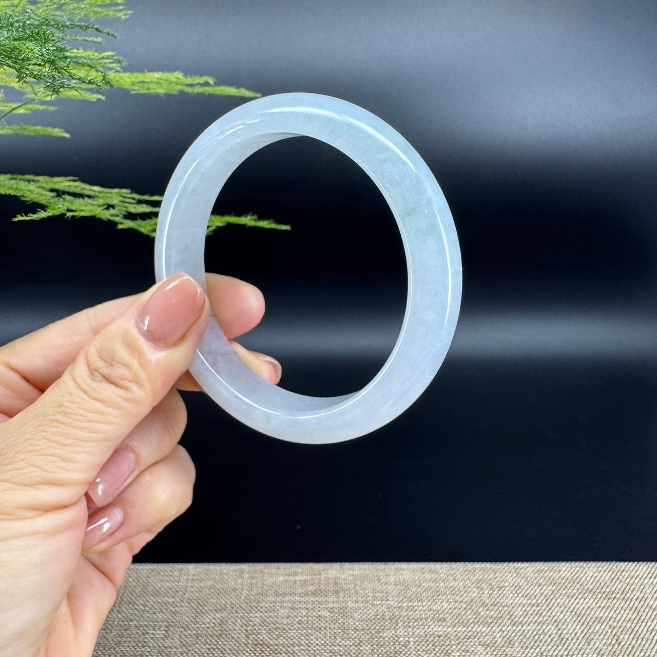 Genuine Burmese Ice Green Jade Jadeite Bangle Bracelet (58.4mm)