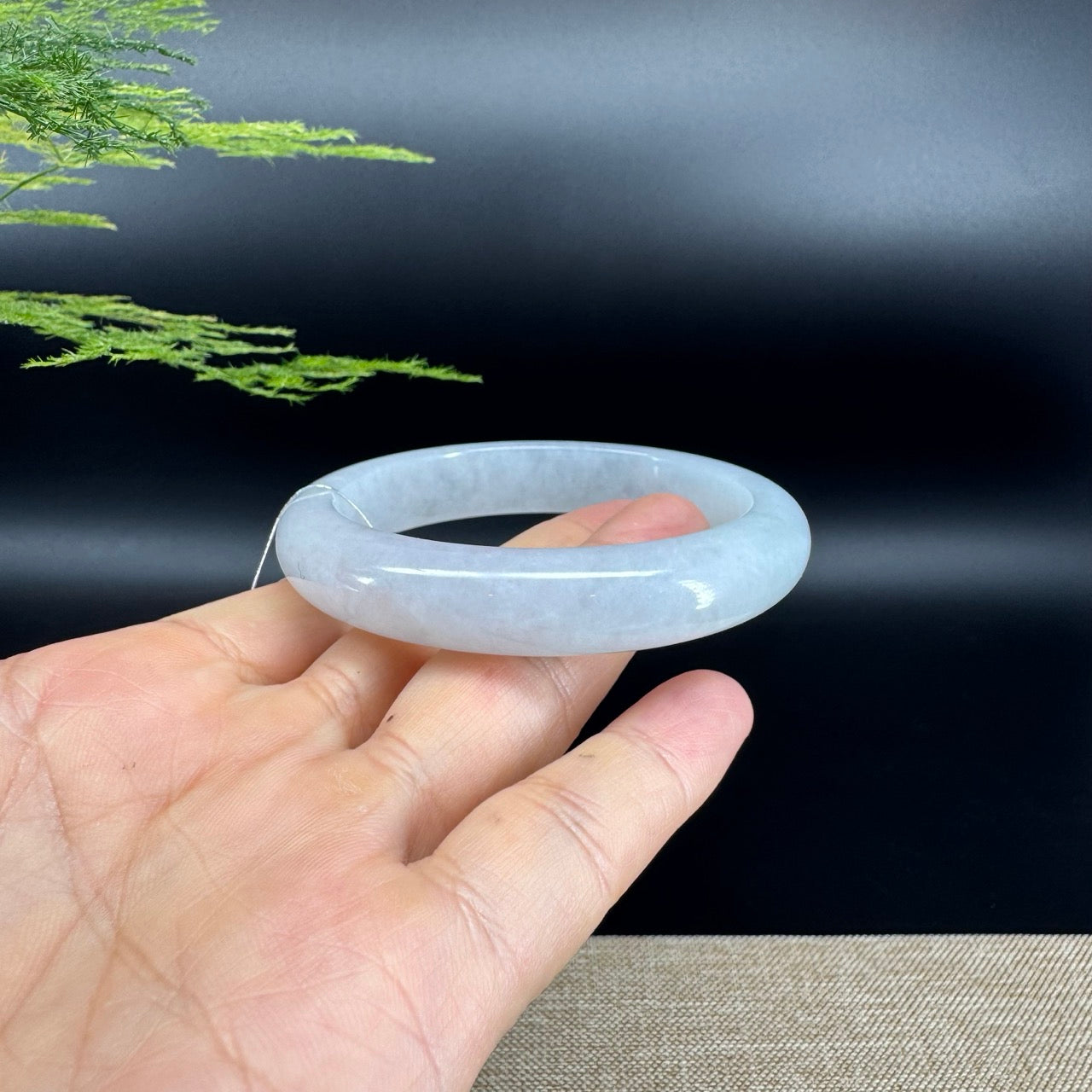 Genuine Burmese Ice Green Jade Jadeite Bangle Bracelet (58.4mm)