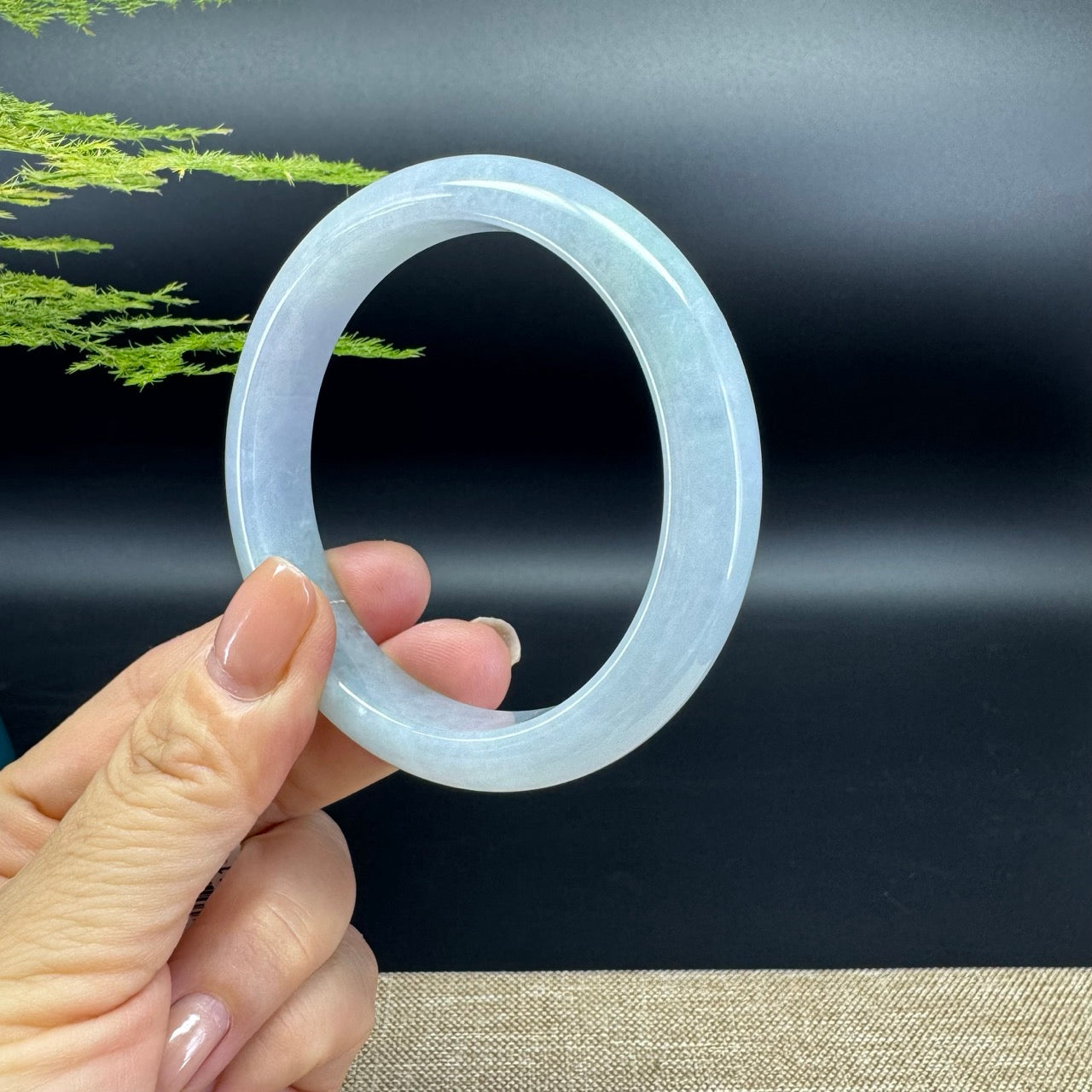 Genuine Burmese Lavender Jade Jadeite Bangle Bracelet ( 59.9mm )