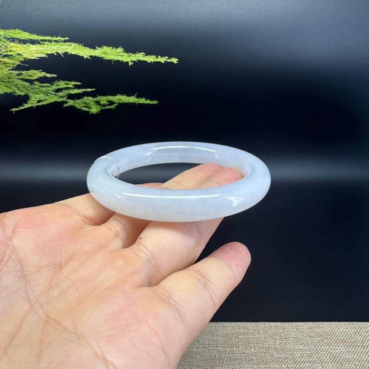 Genuine Burmese Icy Lavender Jade Jadeite Bangle Bracelet (53.4mm)