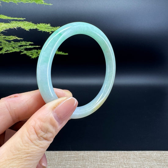 Genuine Burmese Yellow Green Jade Jadeite Bangle Bracelet ( 54.6mm )