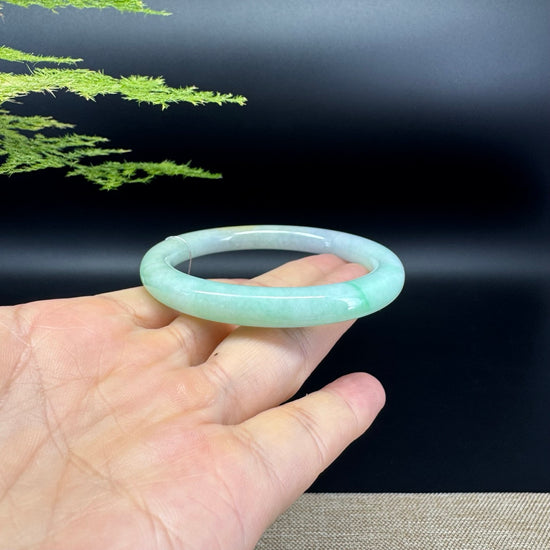 Genuine Burmese Yellow Green Jade Jadeite Bangle Bracelet ( 54.6mm )