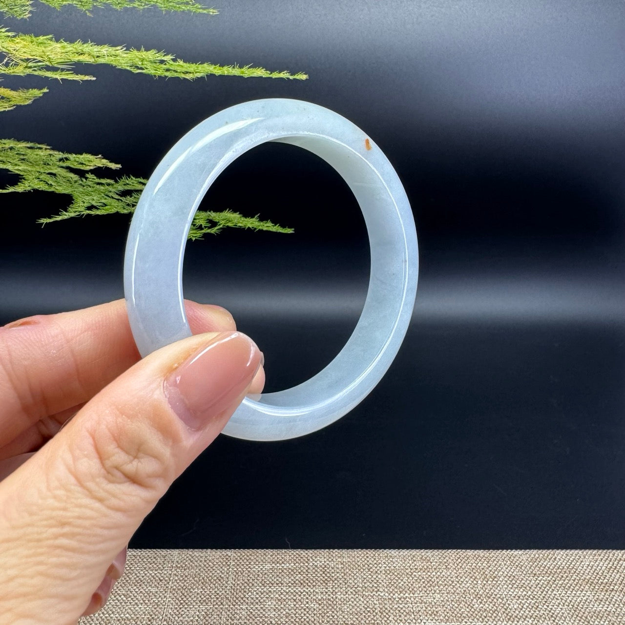 Genuine Burmese Icy Green Jade Jadeite Bangle Bracelet (54.9mm)