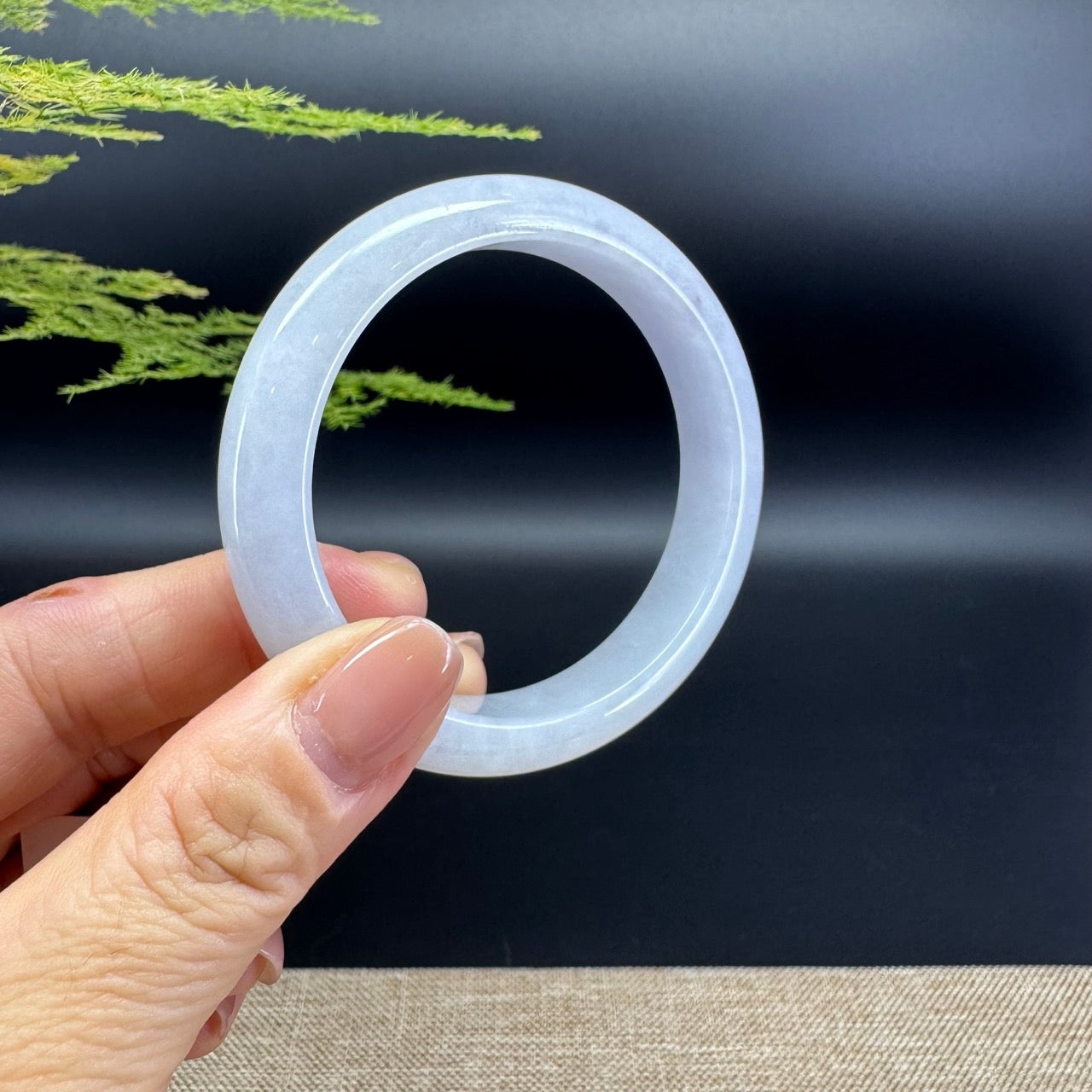 Genuine Burmese Icy Jade Jadeite Bangle Bracelet ( 54.4mm )