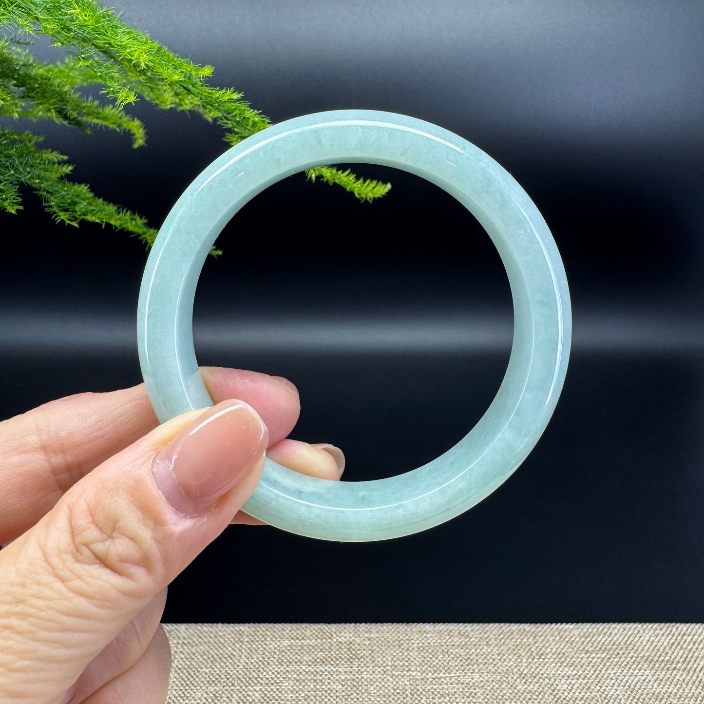 Genuine Burmese  Green Jade Jadeite Bangle Bracelet ( 55.4mm )