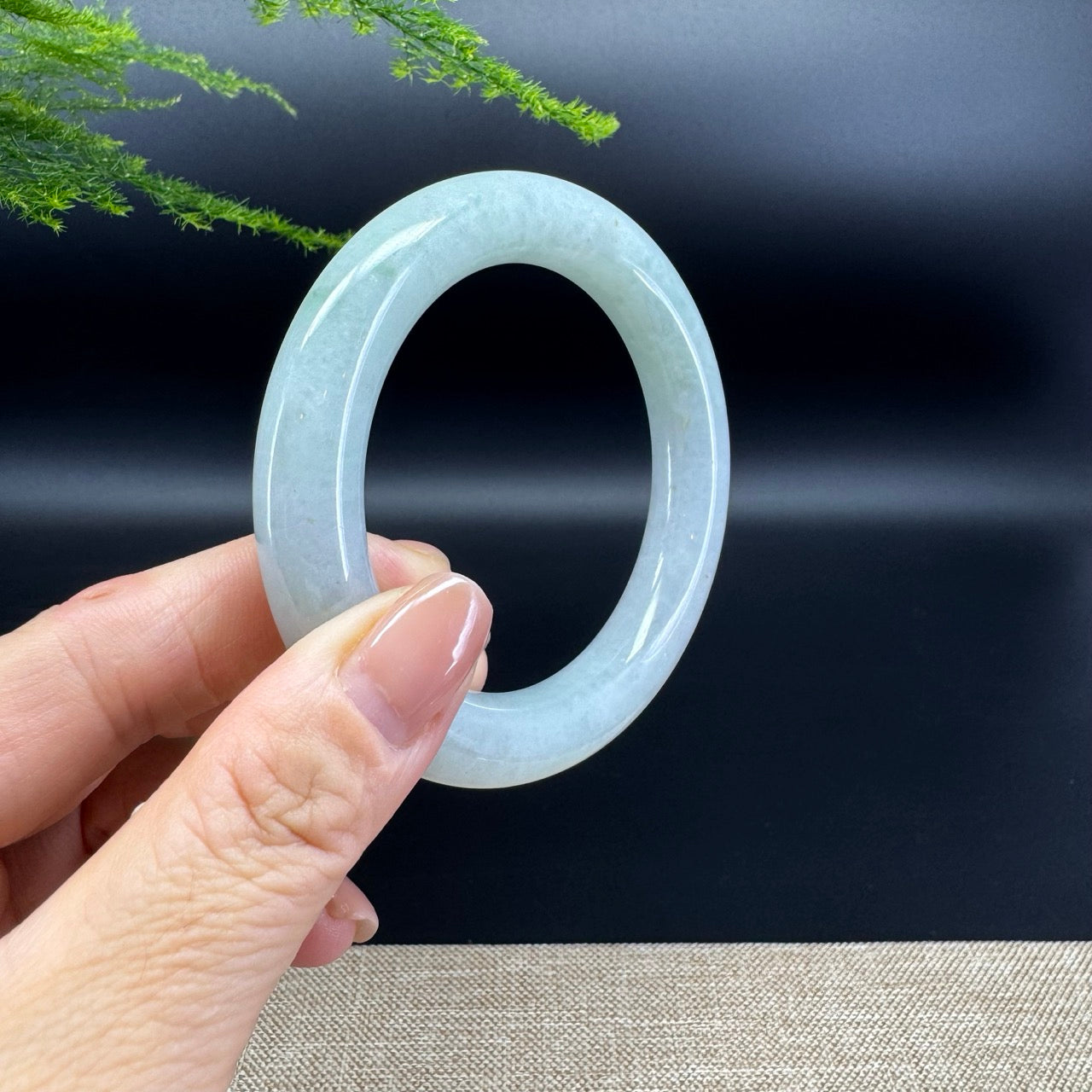 Genuine Burmese Green Jade Jadeite Bangle Bracelet (55.7mm)