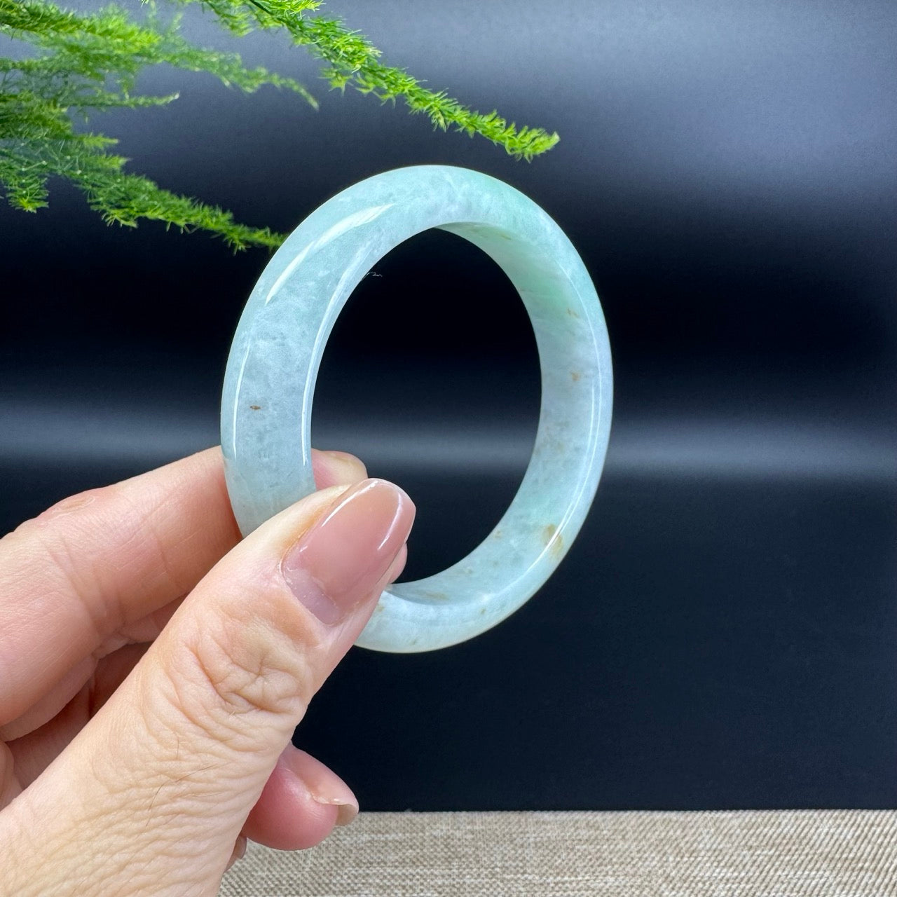 Genuine Burmese Yellow Green Jade Jadeite Bangle Bracelet ( 55.8mm )