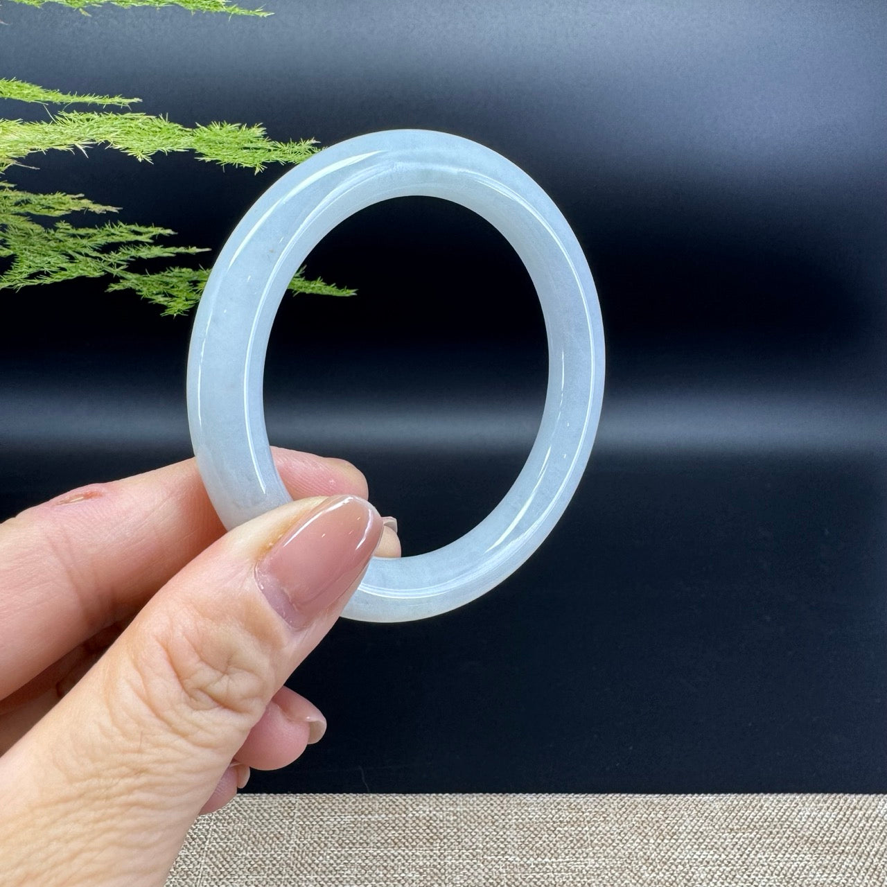 Genuine Burmese Icy Jade Jadeite Bangle Bracelet ( 54.8mm )