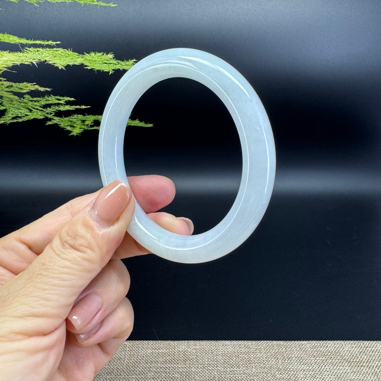 Genuine Burmese Icy Jade Jadeite Bangle Bracelet ( 54.8mm )