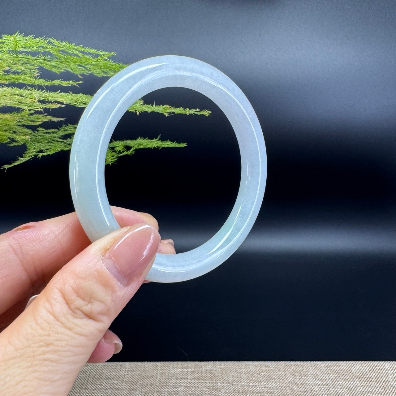 Genuine Burmese Green Jade Jadeite Bangle Bracelet ( 54.7mm )