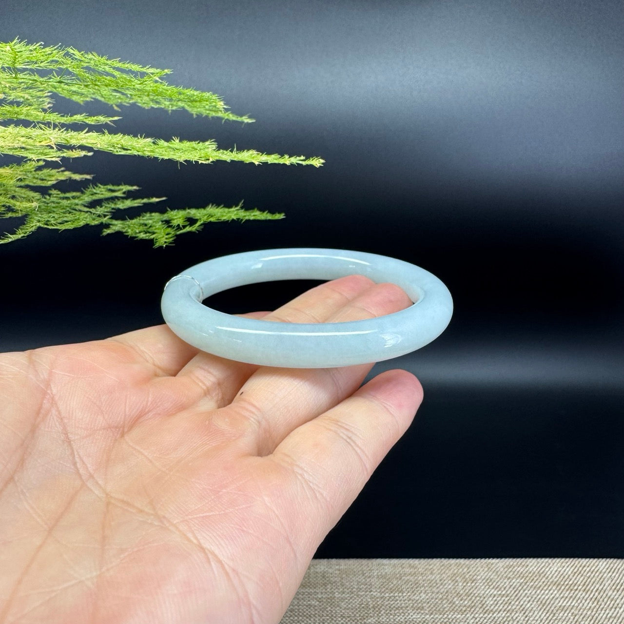 Genuine Burmese Green Jade Jadeite Bangle Bracelet (54.4mm)