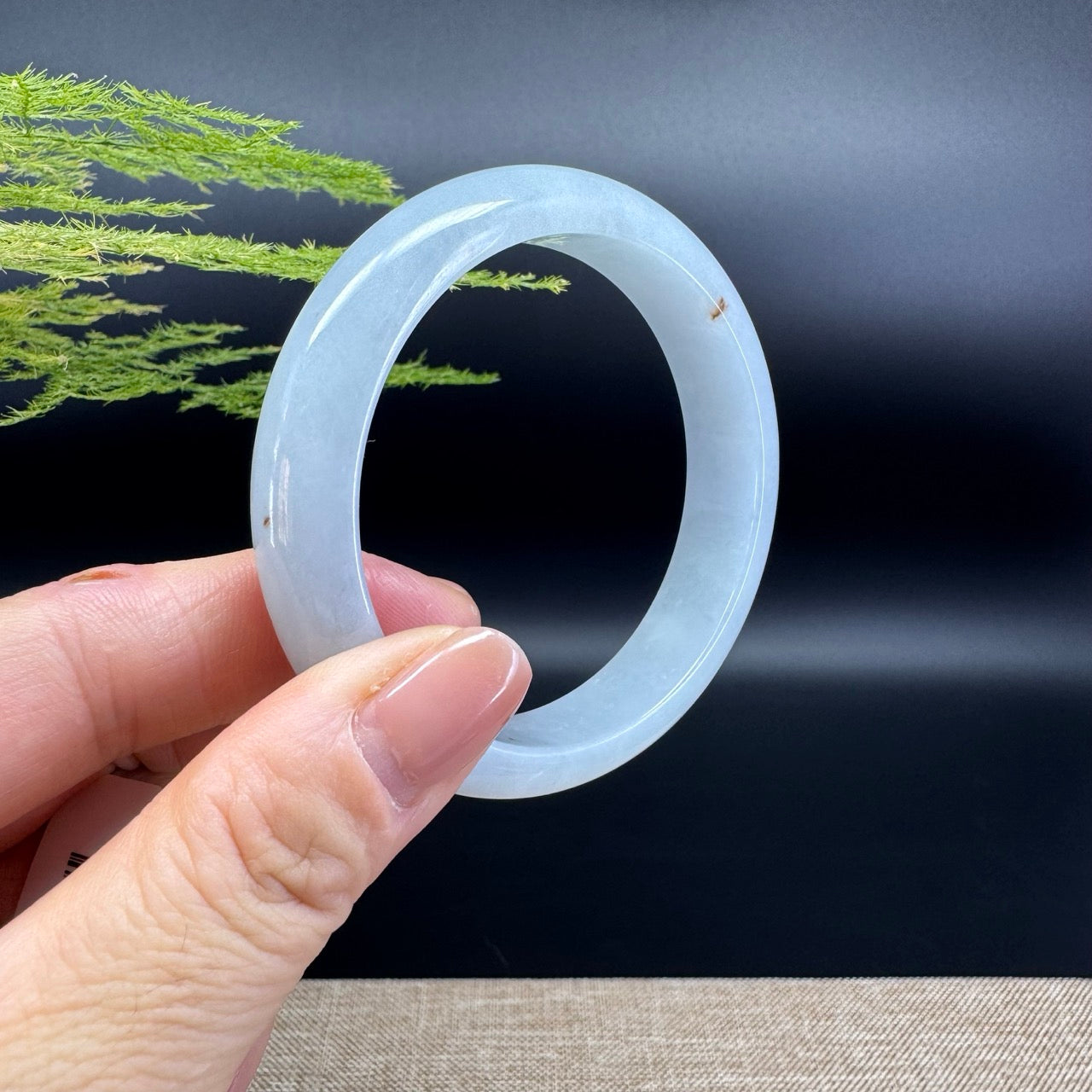 Genuine Burmese Icy Green Jade Jadeite Bangle Bracelet (54.9mm)