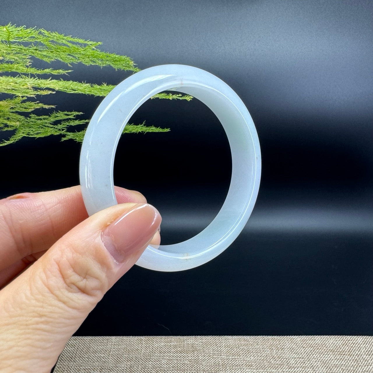 Genuine Burmese Ice Green Jade Jadeite Bangle Bracelet (54.4mm)