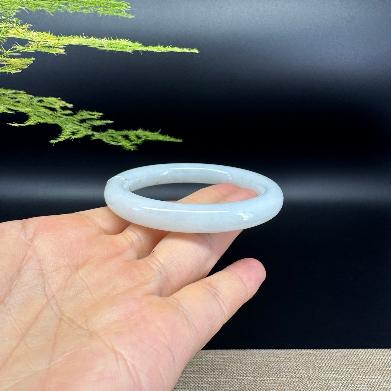Genuine Burmese Icy Jade Jadeite Bangle Bracelet ( 54.8mm )