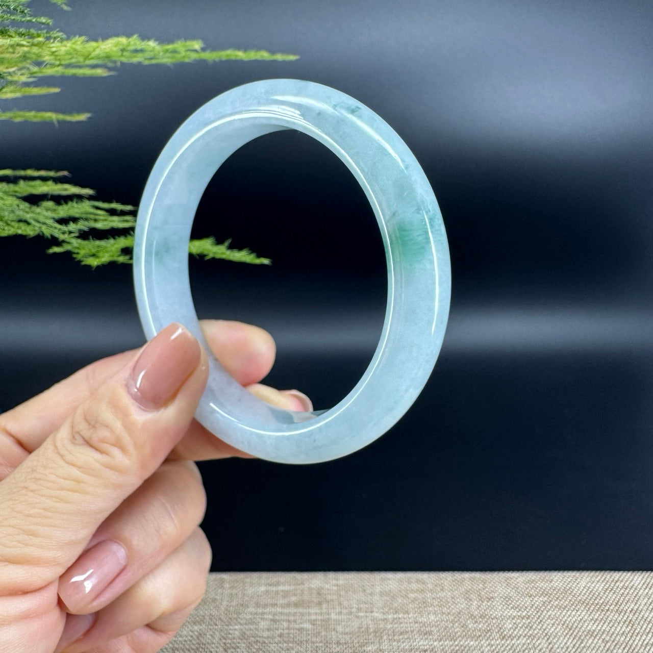 Genuine Burmese Green Jade Jadeite Bangle Bracelet (56mm)