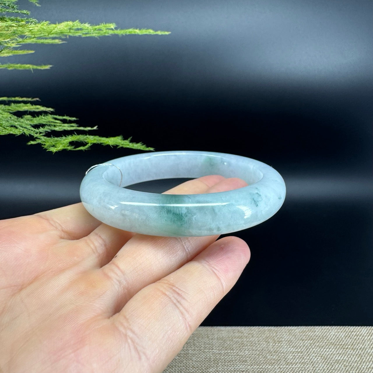 Genuine Burmese Green Jade Jadeite Bangle Bracelet (56mm)