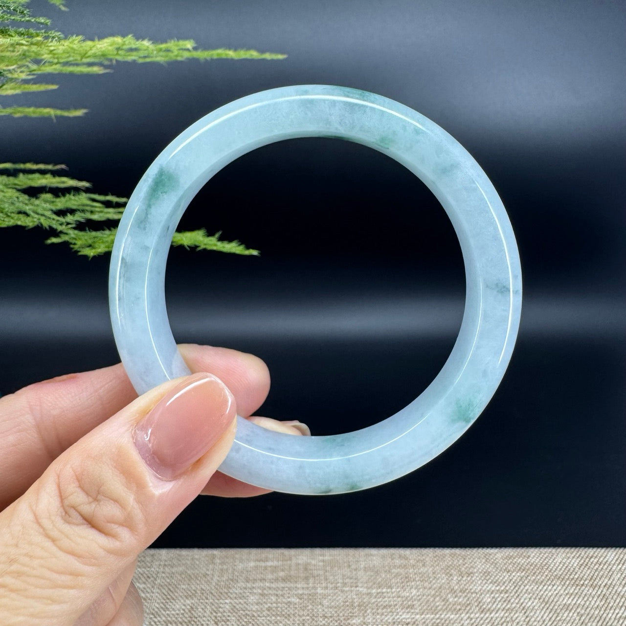 Genuine Burmese Green Jade Jadeite Bangle Bracelet (56mm)