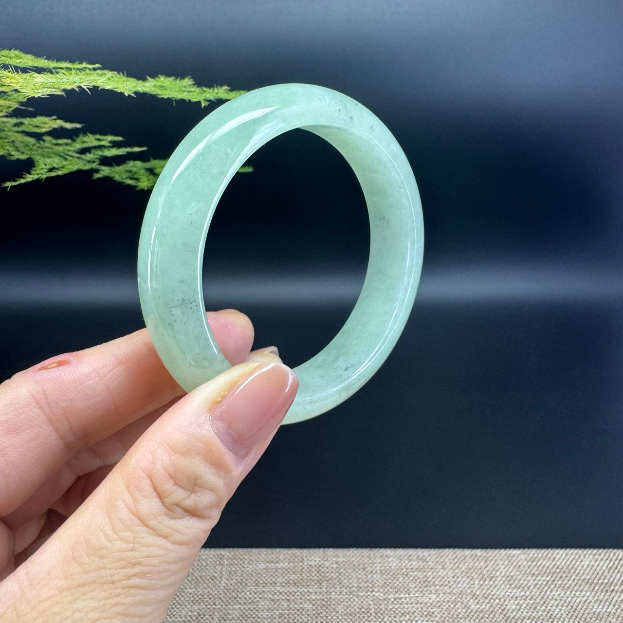 Genuine Burmese Green Jade Jadeite Bangle Bracelet (54.5mm)