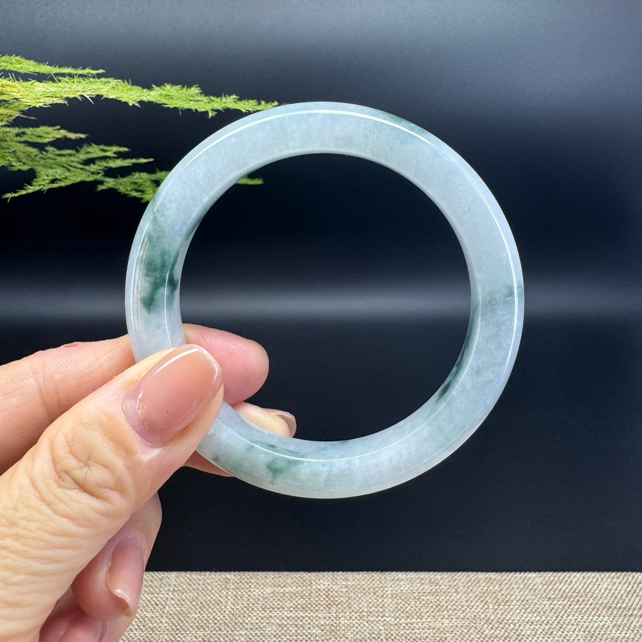 Genuine Burmese Green Jade Jadeite Bangle Bracelet (54.5mm)