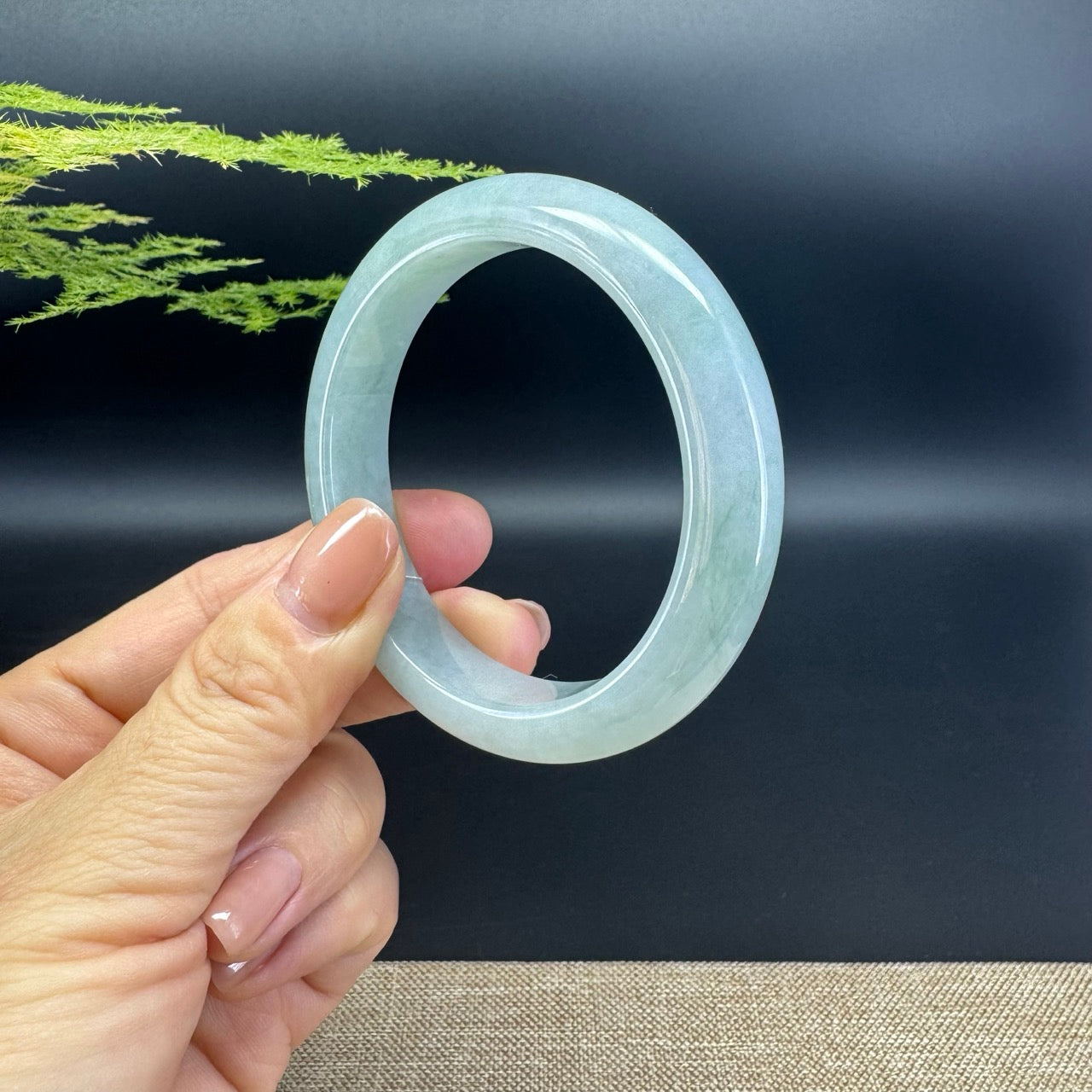 Genuine Burmese Green Jade Jadeite Bangle Bracelet ( 54.8mm )