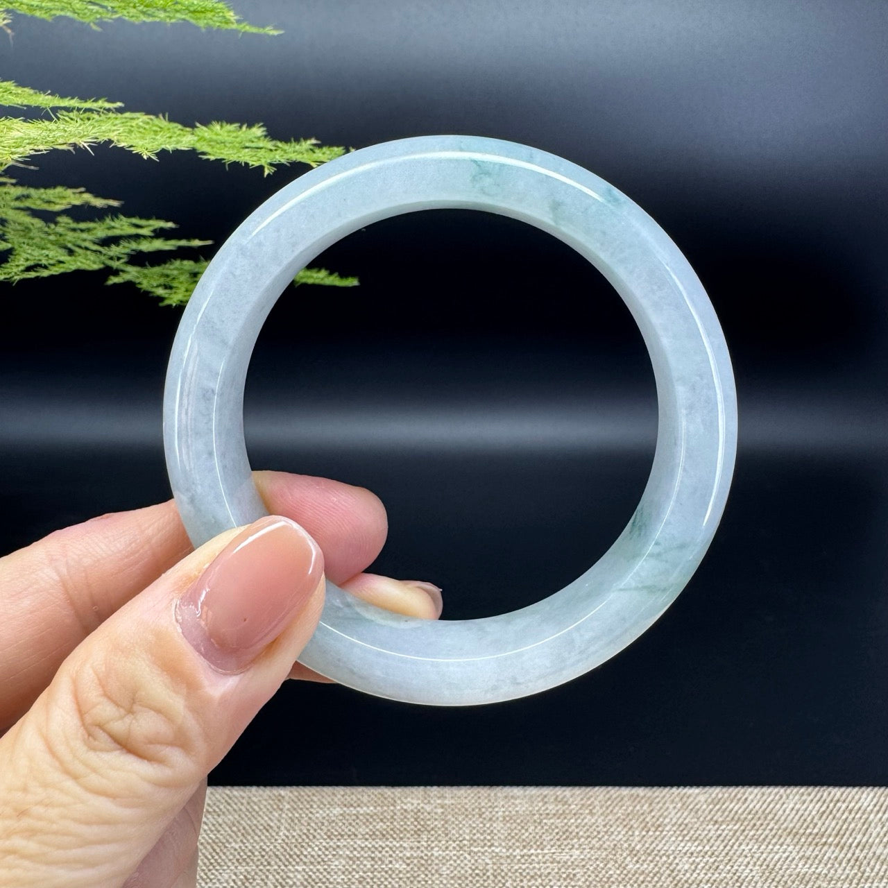 Genuine Burmese Blue Green Jade Jadeite Bangle Bracelet ( 54.6mm )
