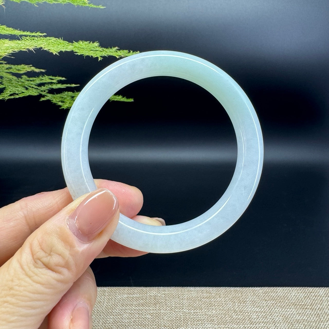 Genuine Burmese Green Jade Jadeite Bangle Bracelet ( 54.7mm )