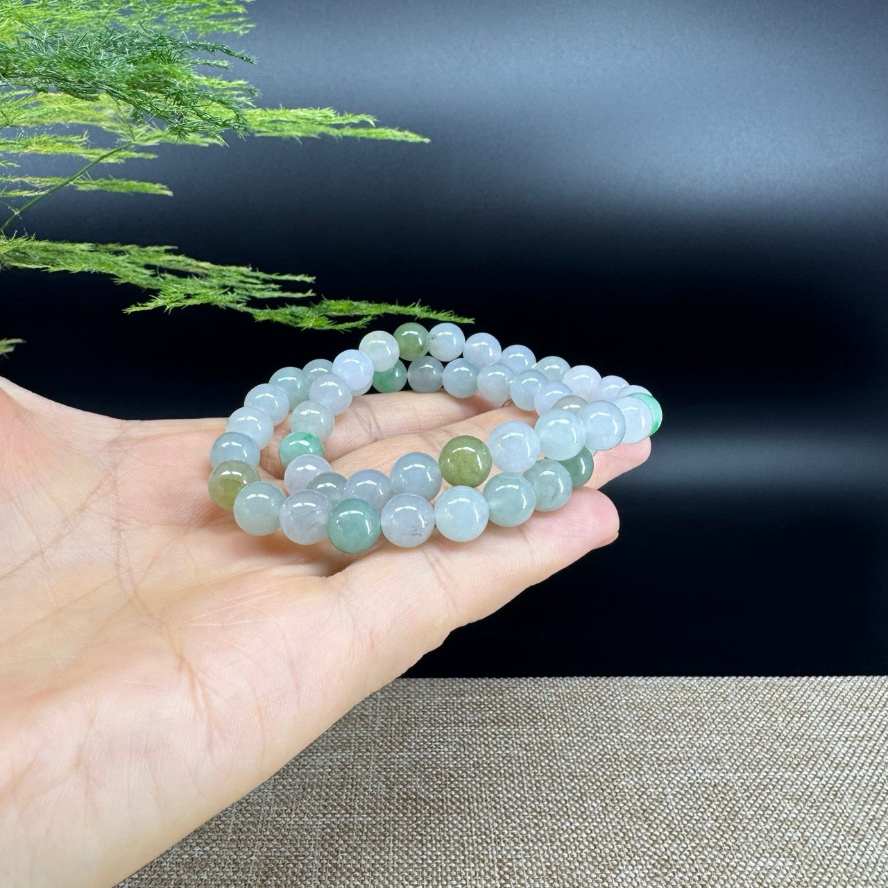 RealJade® Co. Genuine Jadeite Jade Round Multi-Colors Beads Bracelet (8mm)