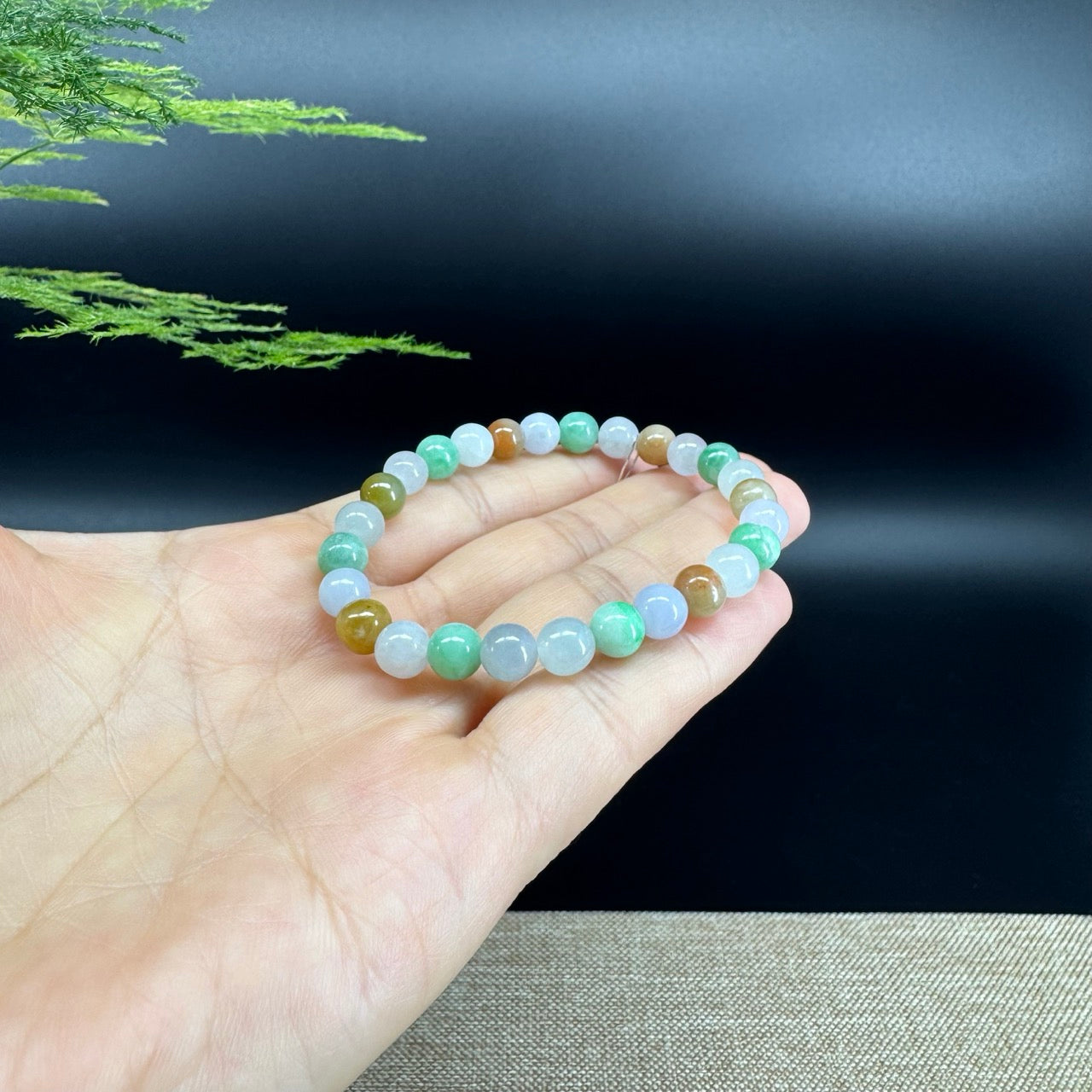 The beads shape of the round.The beads colors are multicolor.