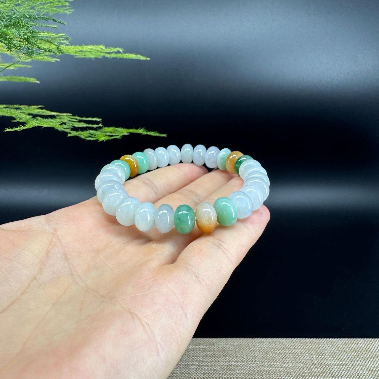 "Lucky Coin" Koukou Jadeite Jade 10mm Multi-Colors Beads Bracelet ( 10mm )