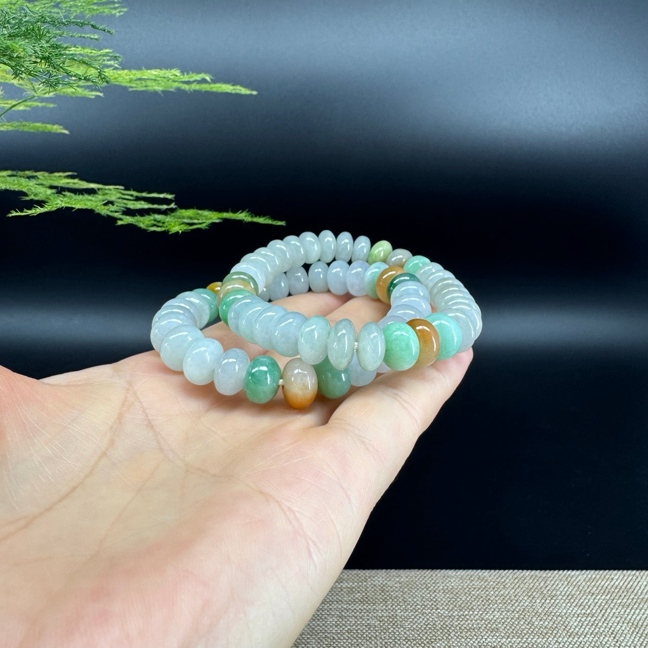 "Lucky Coin" Koukou Jadeite Jade 10mm Multi-Colors Beads Bracelet ( 10mm )