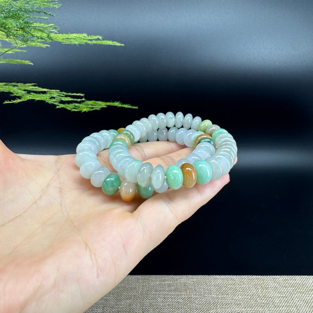 "Lucky Coin" Koukou Jadeite Jade 10mm Multi-Colors Beads Bracelet ( 10mm )