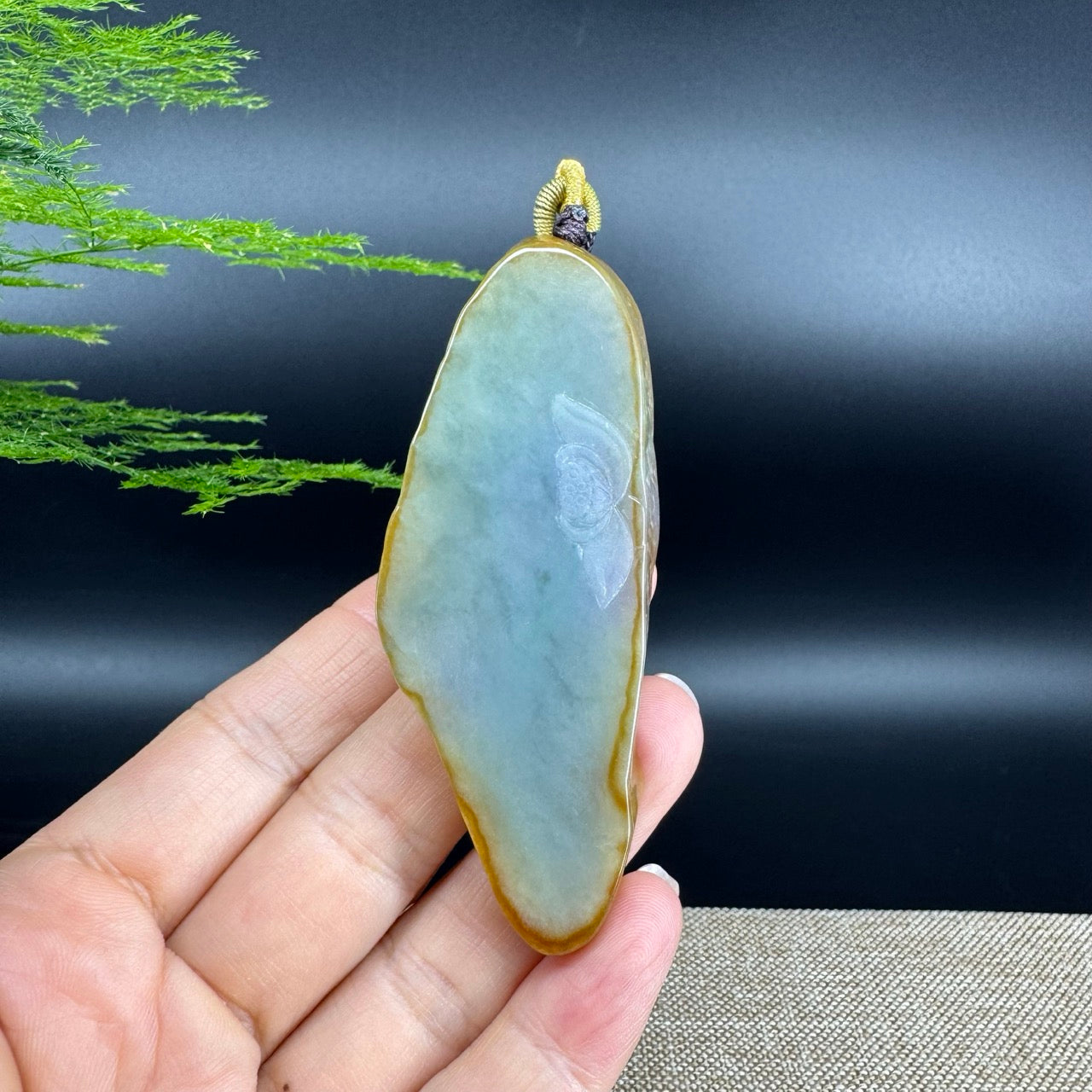 "Goddess of Compassion" Genuine Burmese Jadeite Jade Guanyin Necklace