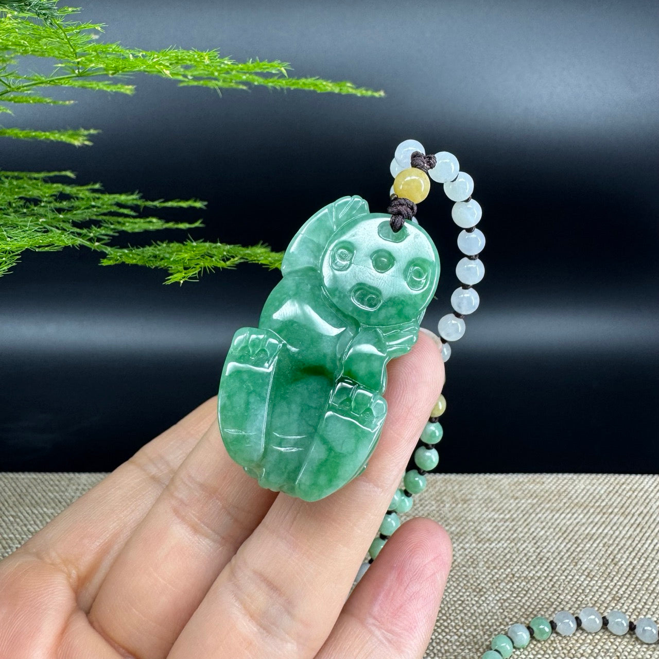 RealJade® Co. Pi Xiu Genuine Burmese Jadeite Jade PiXiu Pendant Necklace (FengShui Lucky)