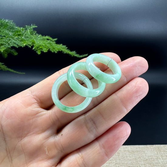 RealJade® Burmese White Green Traditional Jadeite Jade Ring