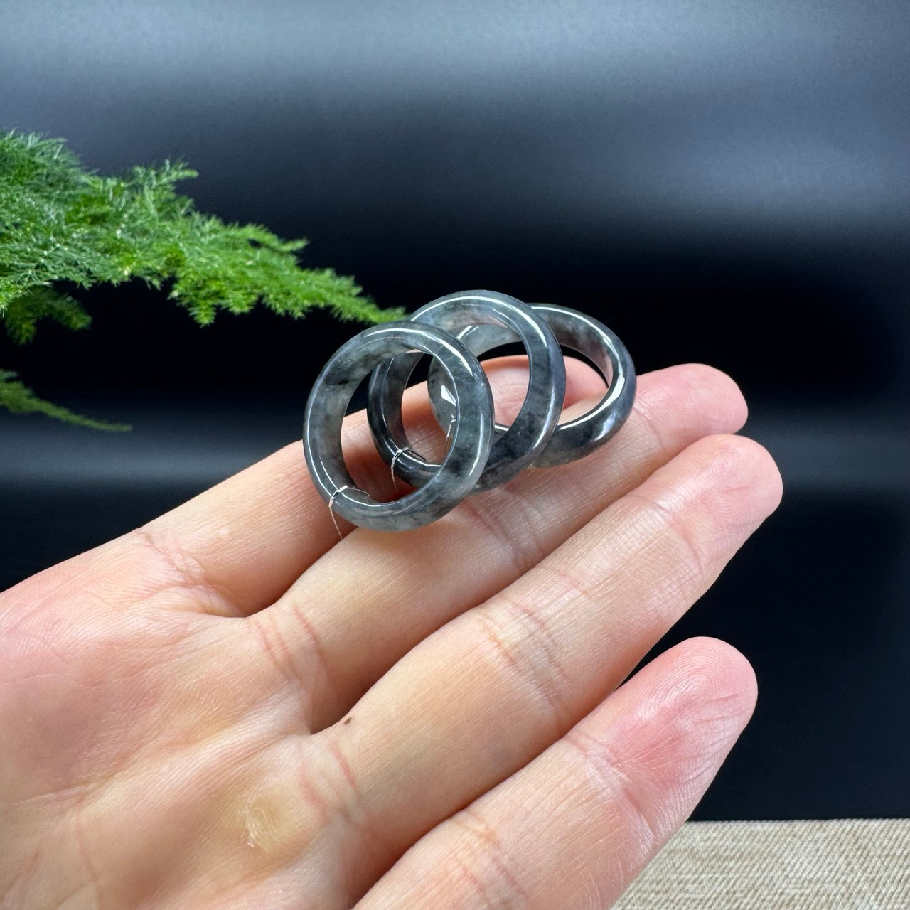 RealJade® Burmese Dark Wuji Traditional Jadeite Jade Ring