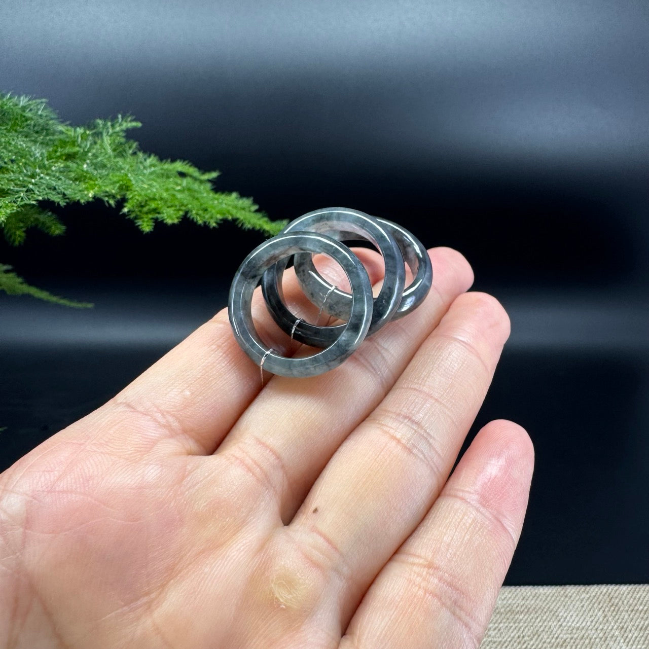 RealJade® Burmese Dark Wuji Traditional Jadeite Jade Ring