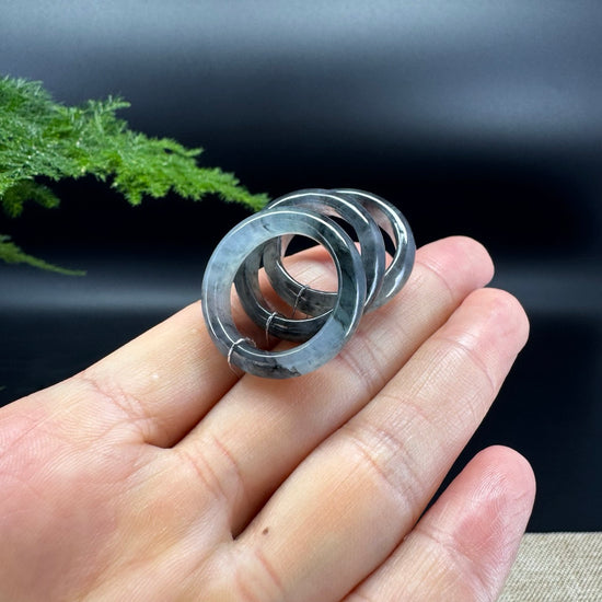 RealJade® Burmese Dark Wuji Traditional Jadeite Jade Ring