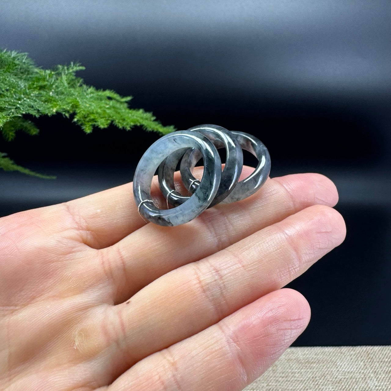 RealJade® Burmese Dark Wuji Traditional Jadeite Jade Ring